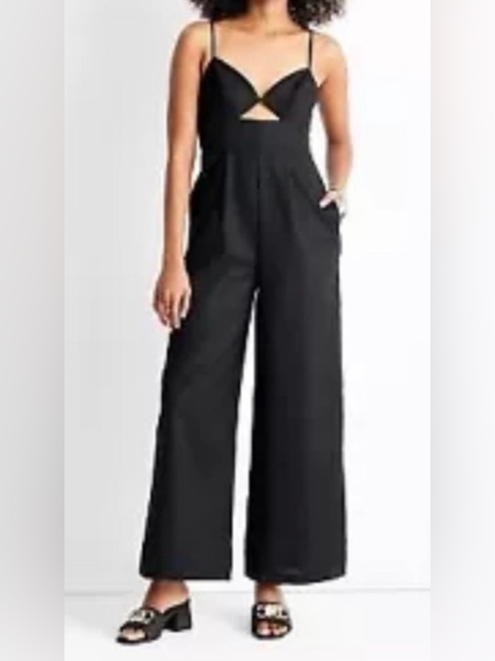 Future Collective 
Black Spaghetti-Strap Jumpsuit 
Denim Mid denim dress ~BUNDLE - Picture 7 of 7